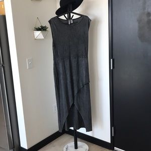 Divided Grey Sleeveless dress.